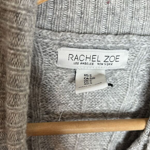 Rachel Zoe Sleeveless Cable Knit Cropped Sweater Gray Womens Small Preppy - Picture 4 of 7